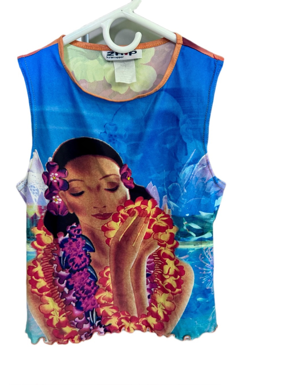 Kids' Medium Vibrant Blue Hawaiian Tank Top